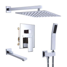 Bathroom European Shower Faucet Concealed 3 Way Shower Mixer Luxury Wall Mount Ceiling Shower Set